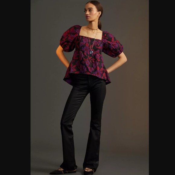 Sachin & Babi Floral Jacquard Blouse - NEW - Size 10 - Picture 4 of 6